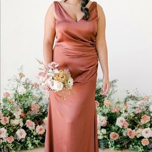 Revelry Dawson Bridesmaid Dress in Gold Champange